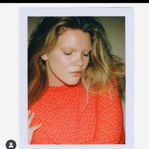 Skimsxfendi long sleeve mock neck bodysuit in Georgia (orange) size XS